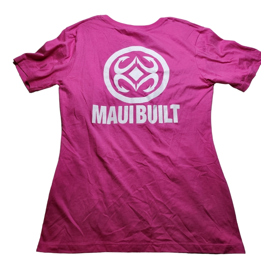 NWT Women's Hawaii Pink Vneck Short Sleeve Tshirt Size 2XL C58 - Picture 2 of 6